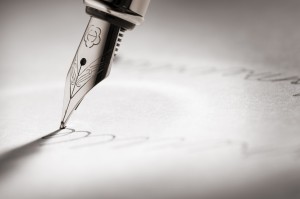 Fountain pen and signature